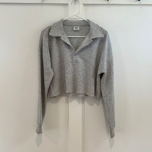 Size S; Aritzia cropped collared sweatshirt